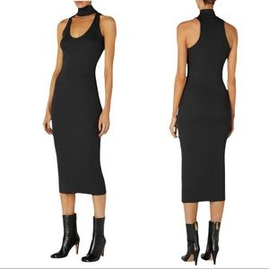 NWT ENZA COSTA Ribbed Choker Midi Dress